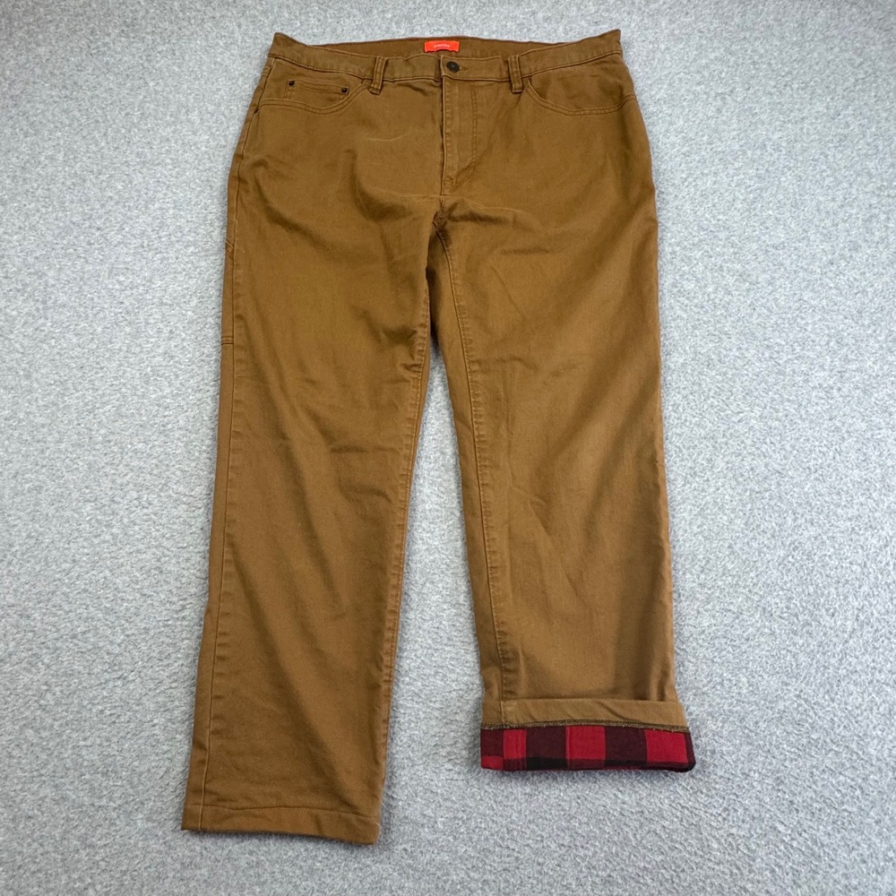 St. Johns Bay Outdoor Mens 36x32 Flannel Lined Stretch Canvas Pants Outdoor Work